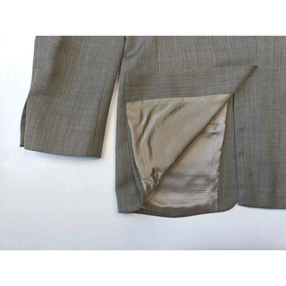 Chaps Ralph Lauren Vintage Wool Sport Coat 40R Beige Black 3 Button Blazer X606